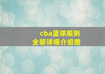 cba篮球规则全部详细介绍图