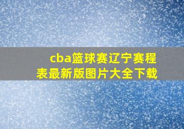 cba篮球赛辽宁赛程表最新版图片大全下载