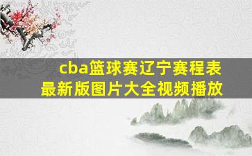 cba篮球赛辽宁赛程表最新版图片大全视频播放