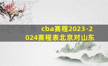 cba赛程2023-2024赛程表北京对山东