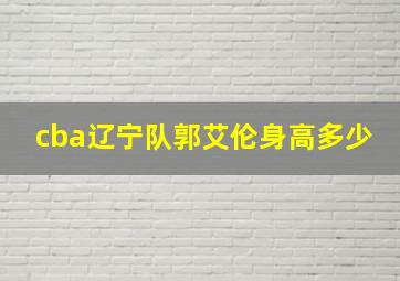 cba辽宁队郭艾伦身高多少