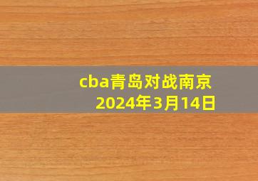 cba青岛对战南京2024年3月14日