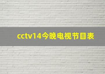 cctv14今晚电视节目表