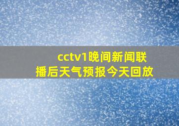 cctv1晚间新闻联播后天气预报今天回放