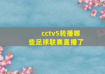 cctv5转播哪些足球联赛直播了