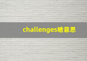 challenges啥意思