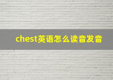 chest英语怎么读音发音