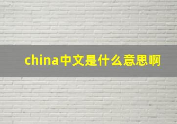 china中文是什么意思啊