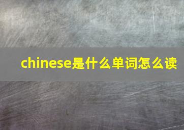 chinese是什么单词怎么读