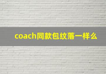 coach同款包纹落一样么