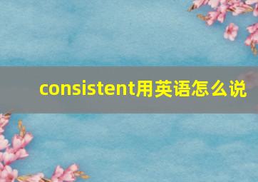 consistent用英语怎么说