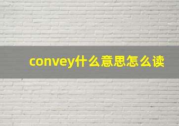 convey什么意思怎么读