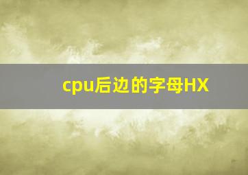 cpu后边的字母HX