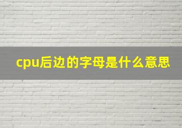 cpu后边的字母是什么意思