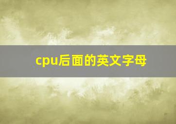 cpu后面的英文字母