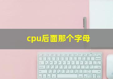 cpu后面那个字母