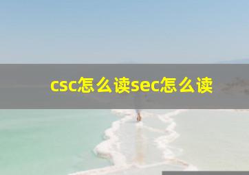 csc怎么读sec怎么读