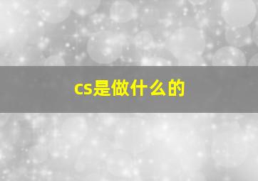 cs是做什么的