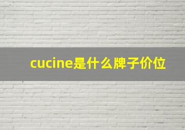 cucine是什么牌子价位