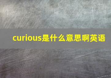 curious是什么意思啊英语