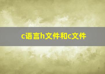 c语言h文件和c文件