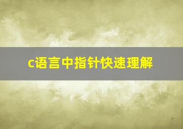 c语言中指针快速理解