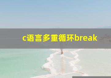 c语言多重循环break