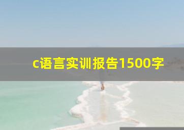 c语言实训报告1500字