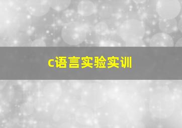 c语言实验实训