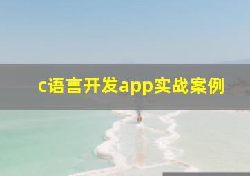 c语言开发app实战案例