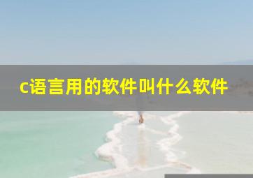 c语言用的软件叫什么软件