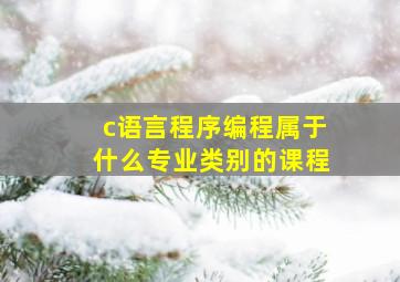 c语言程序编程属于什么专业类别的课程