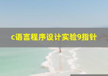 c语言程序设计实验9指针