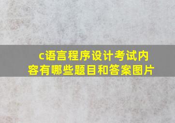 c语言程序设计考试内容有哪些题目和答案图片