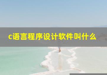 c语言程序设计软件叫什么