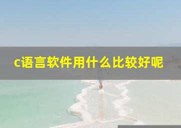 c语言软件用什么比较好呢