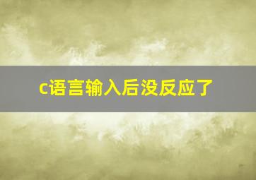 c语言输入后没反应了