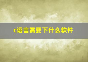 c语言需要下什么软件