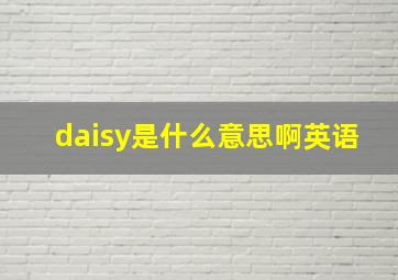 daisy是什么意思啊英语