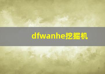 dfwanhe挖掘机