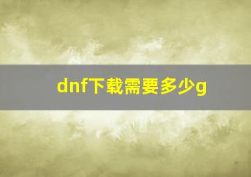 dnf下载需要多少g