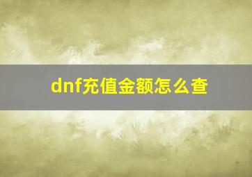 dnf充值金额怎么查