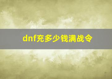 dnf充多少钱满战令