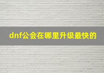 dnf公会在哪里升级最快的