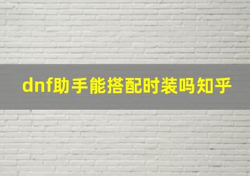 dnf助手能搭配时装吗知乎