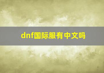 dnf国际服有中文吗