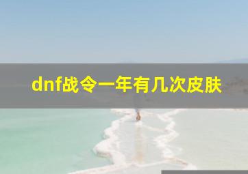 dnf战令一年有几次皮肤