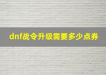 dnf战令升级需要多少点券