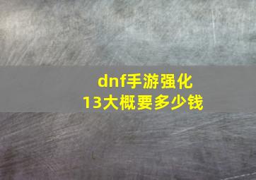 dnf手游强化13大概要多少钱