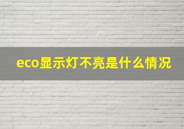 eco显示灯不亮是什么情况